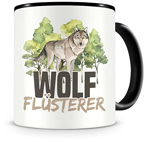 Samunshi® Wolf Tasse mit Spruch Wolf Flüsterer Geschenk für Wolf Fans Kaffeetasse Lustige Tassen zum Geburtstag 300ml von Samunshi