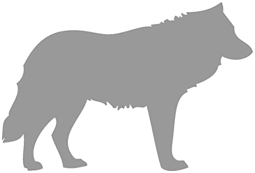 Samunshi® Wolf Tier Aufkleber Autoaufkleber Sticker für Auto Motorrad Wohnmobil Scheiben in 8 Größen und 25 Farben (15x10,1cm grau) von Samunshi
