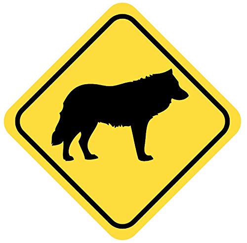 Samunshi® Wolf Warnschild Warndreieck Aufkleber Achtung Vorsicht Tier - 40x40cm mehrfarbig von Samunshi