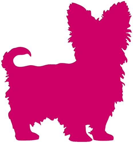 Samunshi® Yorkshire Terrier Hunde Aufkleber Autoaufkleber Sticker in 6 Größen und 25 Farben (9,2x10cm pink) von Samunshi