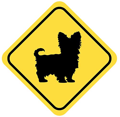 Samunshi® Yorkshire Terrier Warnschild Warndreieck Aufkleber Achtung Vorsicht Hund - 40x40cm mehrfarbig von Samunshi