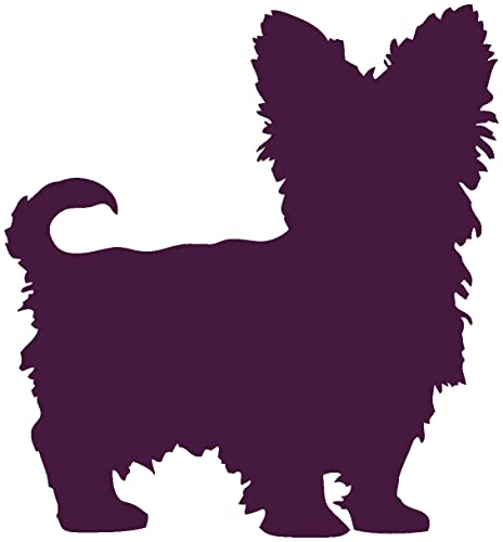 Samunshi® Yorkshire Terrier als Wandtattoo in verschiedenen Farben und Größen - Hunde Aufkleber 27 x 30cm aubergine von Samunshi