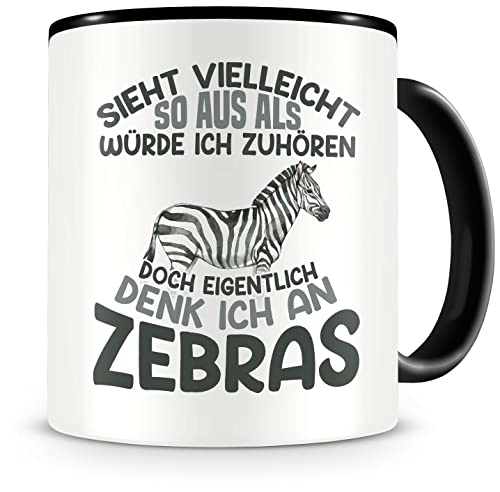 Samunshi® Zebra Tasse mit Spruch Sieht vielleicht so aus Zebra Geschenk für Zebra Fans Kaffeetasse Lustige Tassen zum Geburtstag 300ml von Samunshi