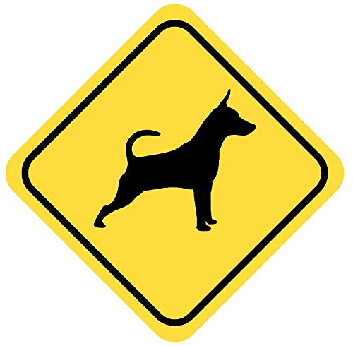 Samunshi® Zwergpinscher Warnschild Warndreieck Aufkleber Achtung Vorsicht Hund - 8x8cm mehrfarbig von Samunshi