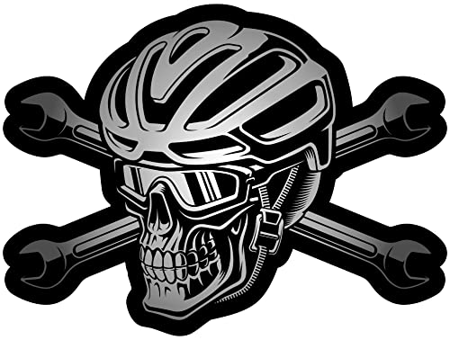 Samunshi Biker Skull Totenkopf Aufkleber Autoaufkleber für Motorrad Fahrrad Roller oder Auto Sticker Schädel Totenschädel MTB Fahrrad Rennrad (25x19cm Biker Skull Totenkopf) von Samunshi