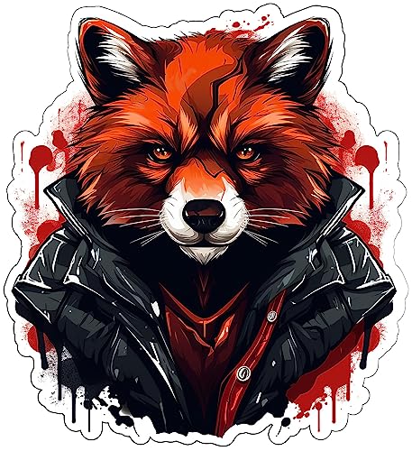 Samunshi Fuchs Aufkleber Autoaufkleber für Motorrad Fahrrad Roller oder Auto Sticker Fahrrad MTB Mountainbike Rennrad Grunge Schwarz Rot Graffiti (18x20cm Fuchs) von Samunshi