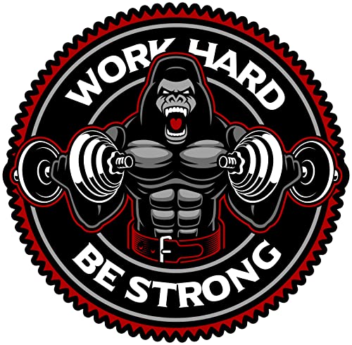 Samunshi Gorilla Bodybulding Work Hard Aufkleber Autoaufkleber für Motorrad Fahrrad Roller oder Auto Sticker Kraftsport Pumpen Training (15x15cm Gorilla Bodybulding Work Hard) von Samunshi