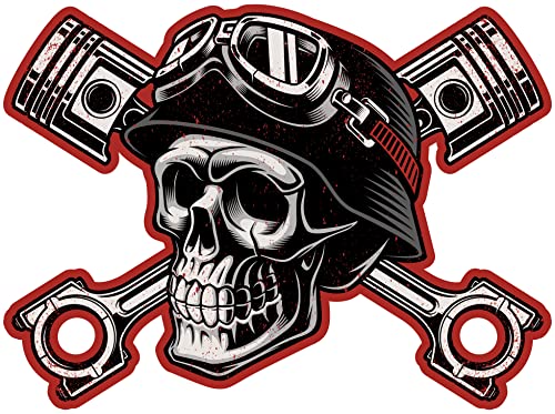 Samunshi Vintage Totenkopf Aufkleber Autoaufkleber für Motorrad Fahrrad Roller oder Auto Sticker Chopper Hot Rod Bopper Enduro Motocross Rockabilly Vintage Re (40x31cm Vintage Totenkopf) von Samunshi