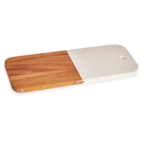 KINVARA Schneidebrett aus Holz und weißem Marmor, 38 cm von San Ignacio