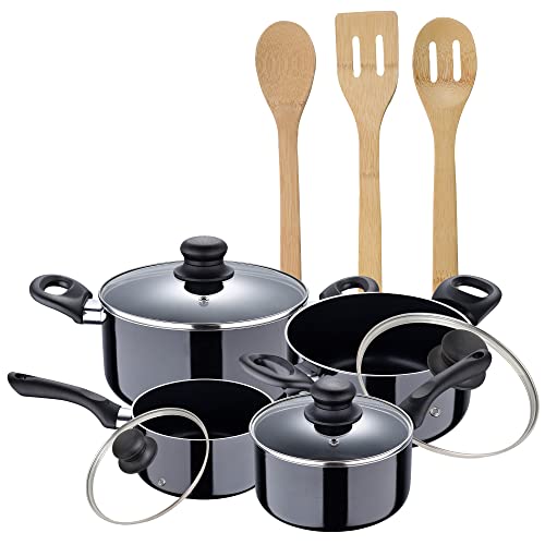 Küchen-Batterie-Set aus Aluminium mit 3 Utensilien aus Bambus von San Ignacio