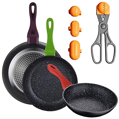 Packung mit 3 Bratpfannen, 20/24/28 cm, aus geschmiedetem Aluminium + Mehrzweck-Utensilien mit 4 austauschbaren Modellen Packung mit 3 Bratpfannen, 20/24/28 cm, aus geschmiedetem Aluminium + Mehrzweck-Utensilien mit 4 austauschbaren Modellen von San Ignacio