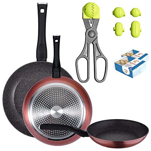 San Ignacio Packung mit 3 Pfannen Ø 20/24 und 28 cm + Mehrzweck-Uthensil mit 4 Formen mit 40 Aufbewahrungsblechen von San Ignacio