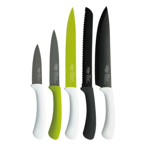 San Ignacio Compact - 5 -Stück Edelstahlmesser Set - 1 Kochmesser 20 cm + 1 Messerbrot 32 cm + 1 12 cm Slicer -Messer - 1 Multi -Catusing -Messer - 1 Mondador -Messer von San Ignacio