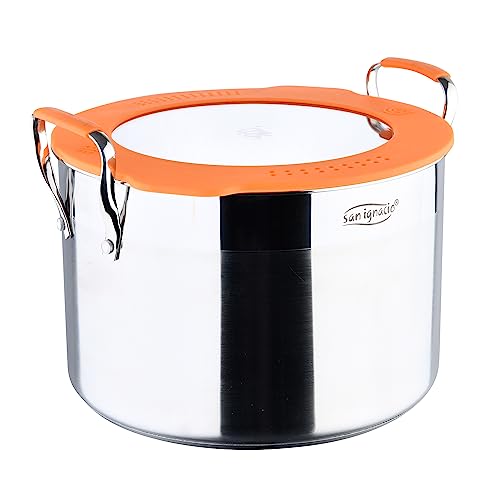SAN IGNACIO Compact | Topf mit Deckel 24 cm | Aus Edelstahl | Doppel-Beschichtung | Silikongriffe | Küchenutensilien | Geeignet für Alle Herdarten SAN IGNACIO Compact | Topf mit Deckel 24 cm | Aus Edelstahl | Doppel-Beschichtung | Silikongriffe | Küchenutensilien | Geeignet für Alle Herdarten von San Ignacio