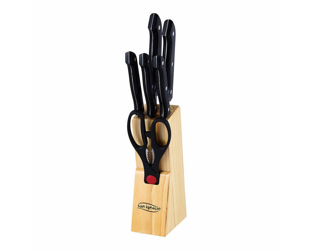 San Ignacio Kochmesser Küchenmesserset und Halterung San Ignacio Dresde SG-4161 Schwarz Edels San Ignacio Kochmesser Küchenmesserset und Halterung San Ignacio Dresde SG-4161 Schwarz Edels von San Ignacio
