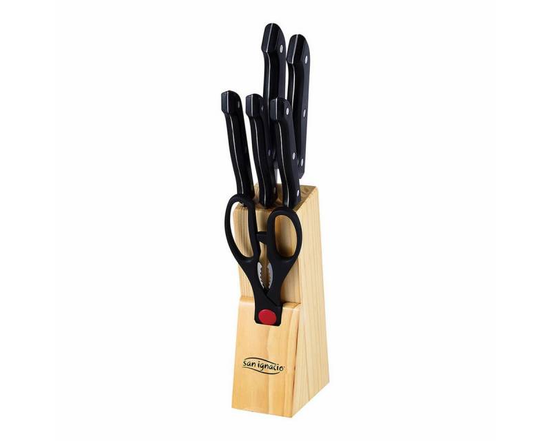 San Ignacio Kochmesser Küchenmesserset und Halterung San Ignacio Dresde SG-4161 Schwarz Edels San Ignacio Kochmesser Küchenmesserset und Halterung San Ignacio Dresde SG-4161 Schwarz Edels von San Ignacio