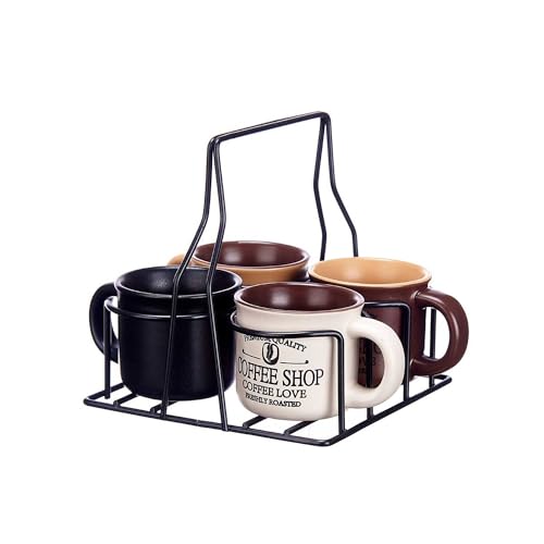 San Ignacio Set mit 4 Kaffeetassen, 100 ml, Griff Surt 4 Farben, Kollektion VESSIA von San Ignacio