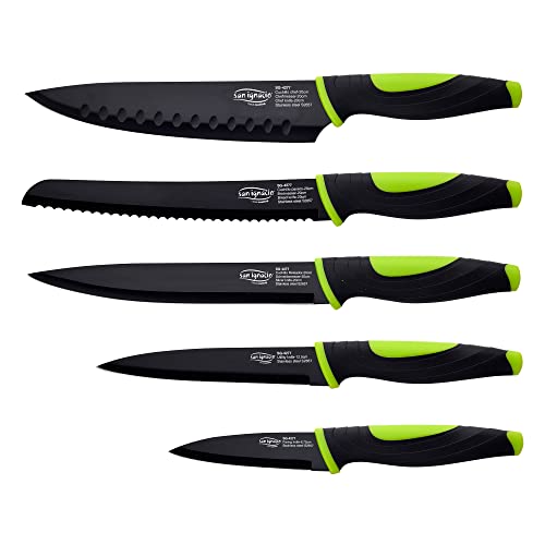 San Ignacio Set mit 5 Vitoria Edelstahlmessern in Schwarz von San Ignacio