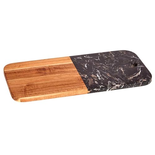 Schneidebrett aus Holz und schwarzem Marmor, 38 cm, Kollektion Kinvara von San Ignacio