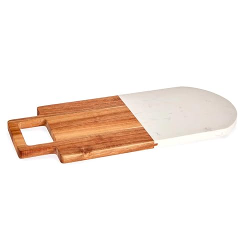Schneidebrett aus Holz und weißem Marmor, Kollektion Kinvara von San Ignacio