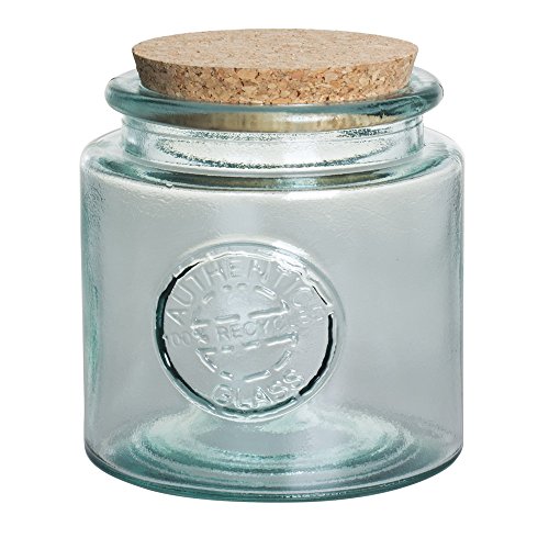 Authentic Recycled Glas Vorratsdose mit Kork Stopper Deckel 500 ml von San Miguel