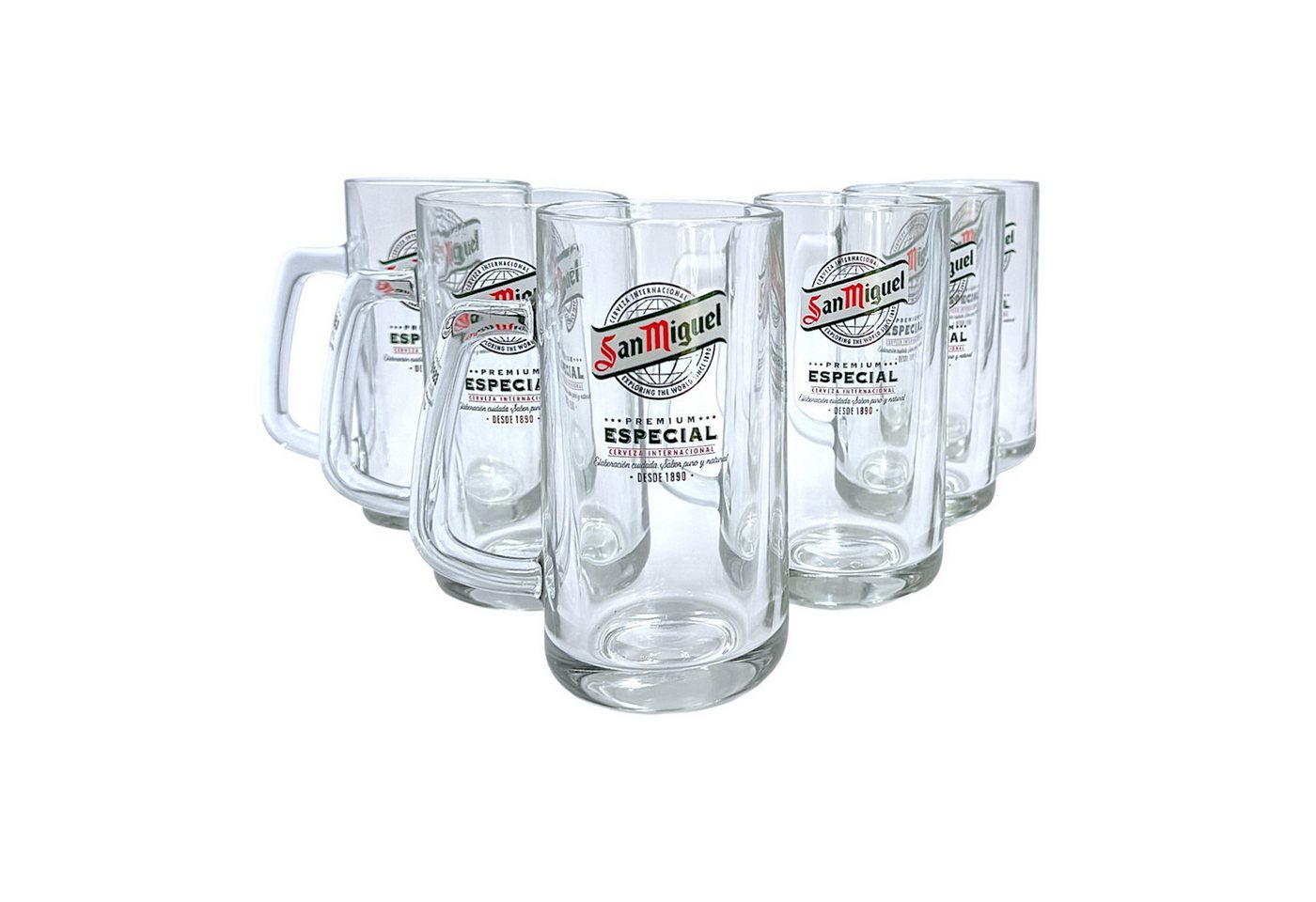 San Miguel Bierkrug 0,5l Glaskrug mit Henkel – robustes Design im spanischen Stil, Robustes, Spanisches Original San Miguel Bierkrug 0,5l Glaskrug mit Henkel – robustes Design im spanischen Stil, Robustes, Spanisches Original von San Miguel