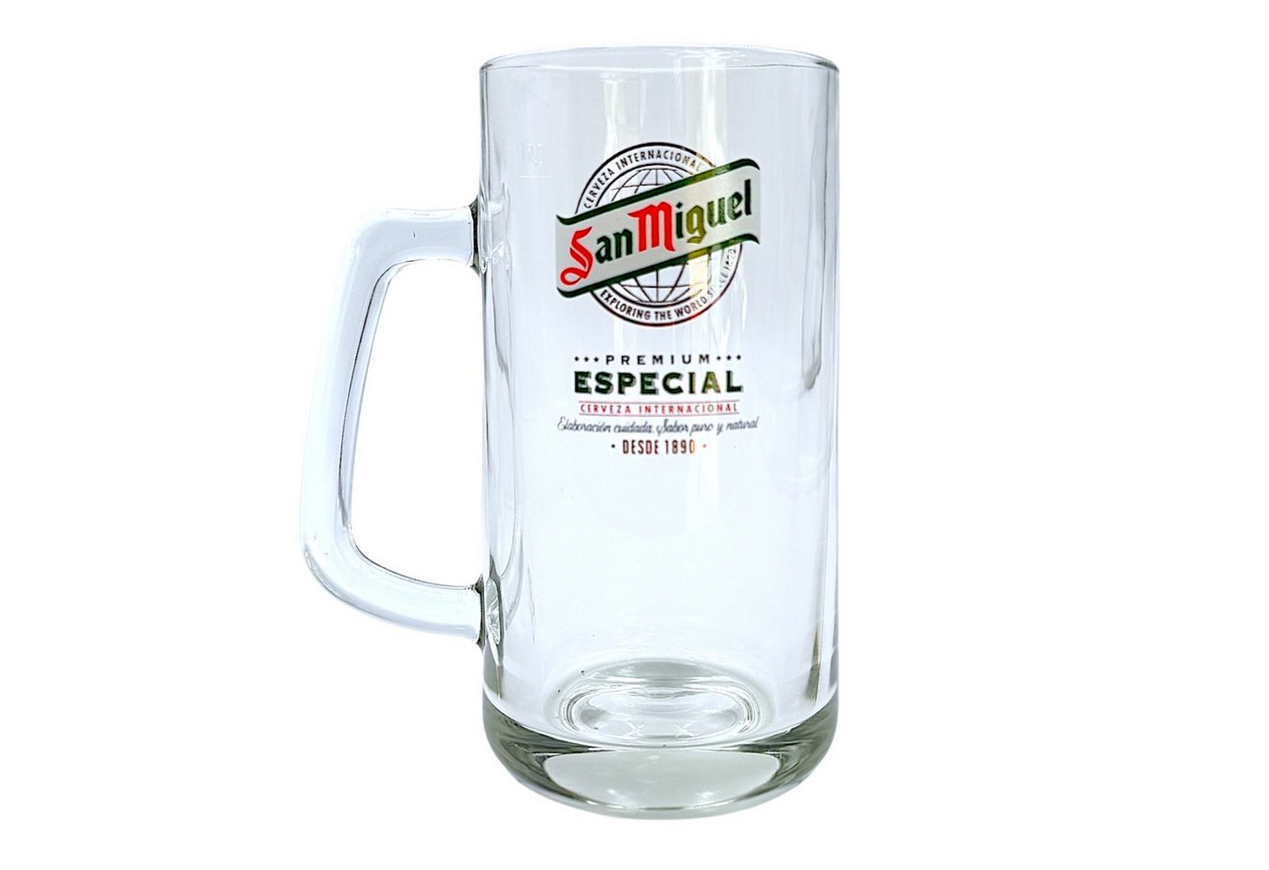San Miguel Bierkrug 0,5l Glaskrug mit Henkel – robustes Design im spanischen Stil, Robustes, Spanisches Original San Miguel Bierkrug 0,5l Glaskrug mit Henkel – robustes Design im spanischen Stil, Robustes, Spanisches Original von San Miguel