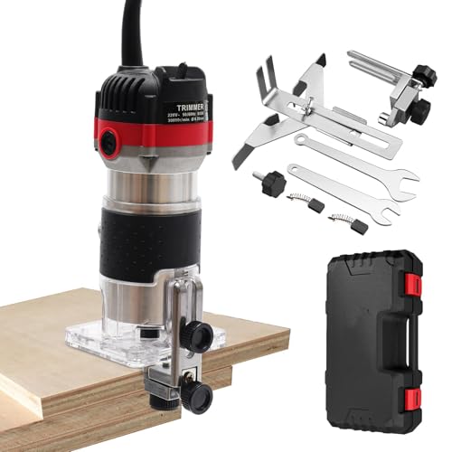 1/4" Electric Holzfräse Kantenfräse Holzbearbeitung Oberfräse Holz Laminergerät Router Verbinder für Handwerk 30000RPM 6,35 mm von SanBouSi