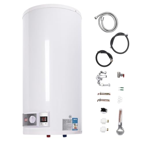 80L Elektrospeicher Warmwasserspeicher Boiler Wandhängender Boiler Heizung Emaillierter Stahlbehälter mit LED-Digitalanzeige für Küche,Bad 2000W von SanBouSi