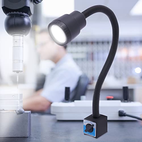 Drehmaschine Lampe CNC Maschinenlampe mit Magnetfuß, LED Beleuchtung Arbeitsleuchte 360° Flexible Schwanenhalslampe Einstellbares Gelbes und Weißes Licht 5W 220V von SanBouSi