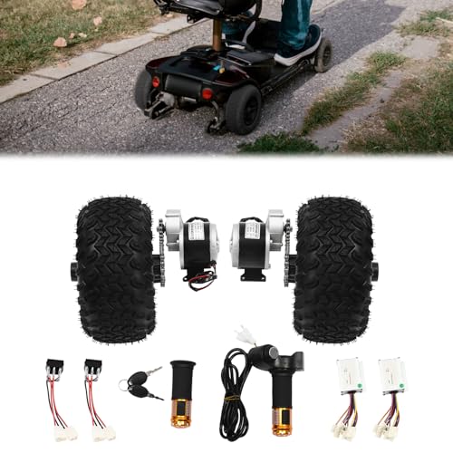 Elektrokarren-Umbausatz mit Zwei Antrieben Motorantrieb Doppelradsatz 10 Zoll Bürstengetriebemotor Radsatz für DIY Kleine Go-Karts, Elektrische Rollstühle von SanBouSi