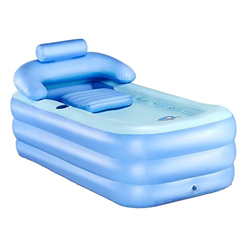 Inflatable Badewanne Dicke Spa-Badewanne Erwachsene Aufblasbare Faltbare Pool Kinder Aufblasbares Becken PVC Klappbadewanne Blau von SanBouSi