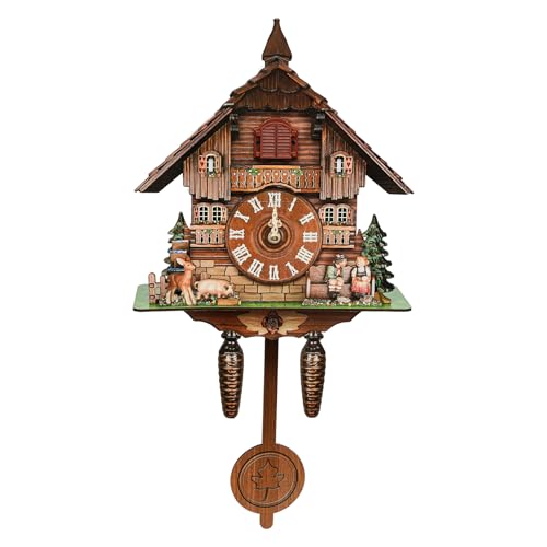 SanBouSi Kuckucksuhr Schwarzwald Kuckucksuhren Kuckuck Wanduhr Moderne mit Kuckuckruf Kinderzimmer DIY-Dekoration, Batteriebetriebenes von SanBouSi