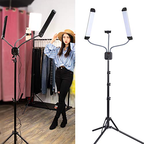LED Arbeitsplatzleuchte Modern Schreibtischleuchte Tischlampe Beleuchtung USB Standleuchte Einstellbare Temperatur/Helligkeit mit Stativ 40W für Wimpernapplikationen Makeup Tattoo von SanBouSi