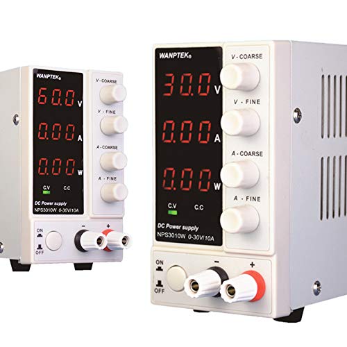 Labornetzgerät 0-30V 0-10A DC Regelbar Netzgerät Stabilisiert Digitalanzeige Labornetzteil Netzteil Strommessgeräte mit LED Anzeige 300W von SanBouSi