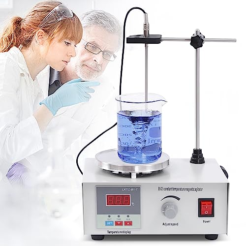 Magnetrührer mit Heizplatte 2000ML Magnetischer mit Digitaler Temperaturanzeige und Geschwindigkeitsanpassung Labor Rührer Magnetmischer 220V von SanBouSi