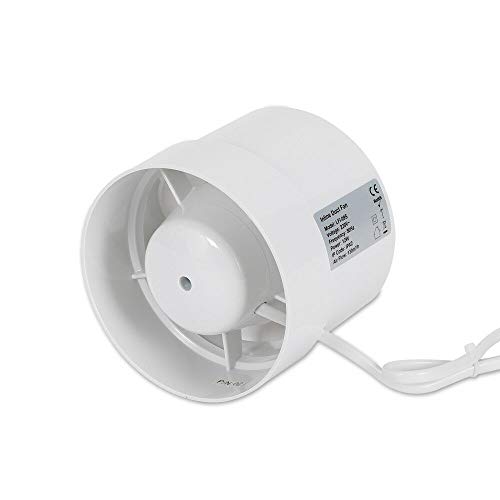 SanBouSi 100mm Rohrventilator Abluftventilator Badlüfter ABS Runde Kanal Rohrventilator Bad Lüfter Ventilator Leise mit Kugellager Für Bad WC Küche 220V 12W von SanBouSi