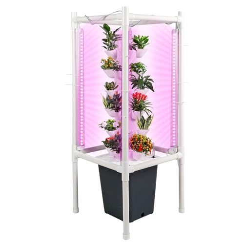 SanBouSi 30 Löcher Hydroponic System Hydro Tower mit LED-Pflanzenleuchte, Vertikale Hydroponisches Anzuchtsystem Automatische Bewässerung für Obst und Gemüse SanBouSi 30 Löcher Hydroponic System Hydro Tower mit LED-Pflanzenleuchte, Vertikale Hydroponisches Anzuchtsystem Automatische Bewässerung für Obst und Gemüse von SanBouSi