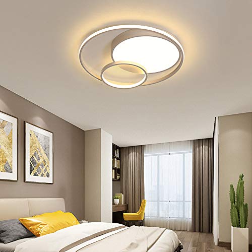SanBouSi 46W Moderne LED Deckenleuchte Dimmbar, Schlichte Runde Acryl Deckenlampe 3 Ringen Design für Schlafzimmer Büro Küche Arbeitszimmer Hotel von SanBouSi