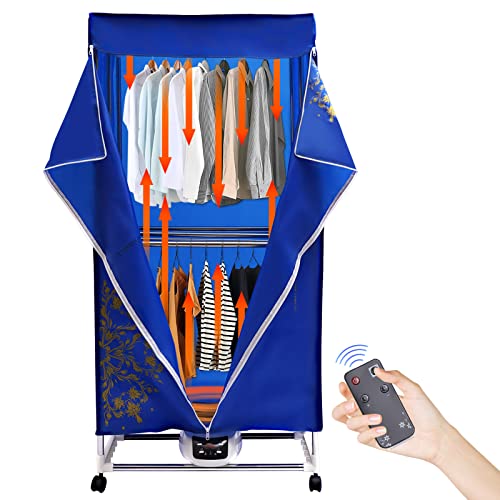 SanBouSi Elektrischer Wäschetrockner Tragbarer Kleiderschrank Wäscheständer Klappbar Kleiderschrank Doppel Schicht Design Dryer Machine Heiße und Kalte Luft Trockenschrank mit Timer von SanBouSi