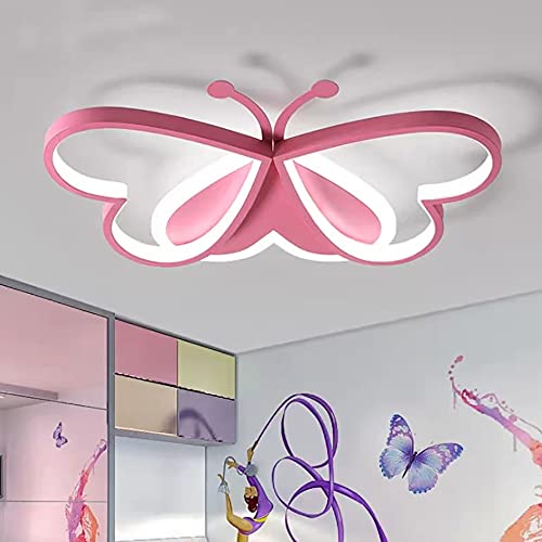 SanBouSi LED Deckenleuchte Dimmbar Kinder Deckenlampe Schmetterling Kreatives Design Lampe Kinderzimmer Mädchen, Rosa von SanBouSi