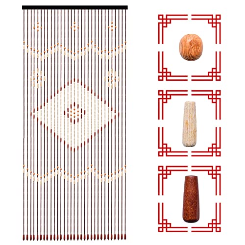 Türvorhang Natur Perlenvorhang Fadenvorhang Bambusvorhang Insektenschutz Paravant Raumteiler 31 Stränge 90x208 cm von SanBouSi