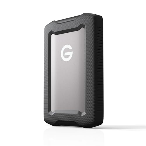 SanDisk PROFESSIONAL G-Drive ArmorATD 4 TB (Mobile Festplatte, All-Terrain Festplatte, USB-C-fähig, bis 130 MB/s, für Mac und Windows, Wasser- und staubfest) von SanDisk Professional