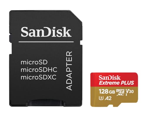 SANDISK - Cards Extreme Plus MICROSDXC 128 GB + SD-Adapter 200 MB/S 90 MB/S A2 C10 V3 SANDISK - Cards Extreme Plus MICROSDXC 128 GB + SD-Adapter 200 MB/S 90 MB/S A2 C10 V3 von SanDisk