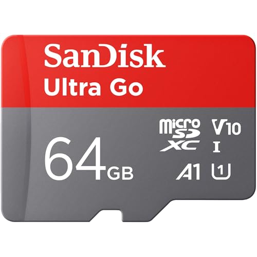 SanDisk 64 GB Ultra Go Micro SDXC Speicherkarte + SD Adapter (Für Android Smartphones und Tablets, bis zu 150 MB/s Lesegeschwindigkeit) A1, Full HD Video, UHS-I, Class 10, U1, Für Amazon von SanDisk