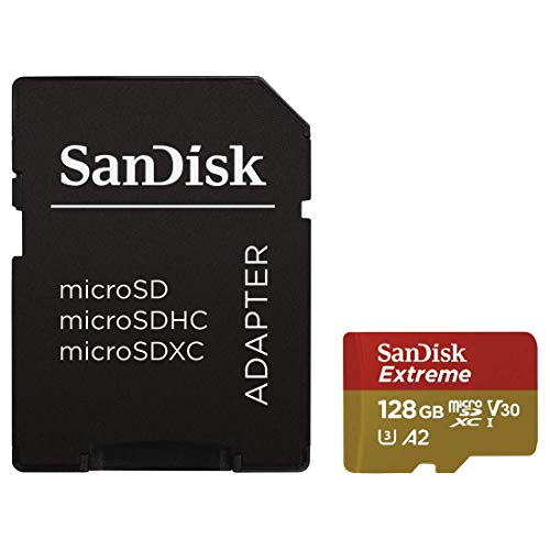 SanDisk Extreme 128 GB microSDXC Memory Card for Action Cameras and Drones with A2 App Performance up to 160 MB/s, Class 10, U3, V30isk Extreme 128GB microSDXC Memory Card for Action Cameras SanDisk Extreme 128 GB microSDXC Memory Card for Action Cameras and Drones with A2 App Performance up to 160 MB/s, Class 10, U3, V30isk Extreme 128GB microSDXC Memory Card for Action Cameras von SanDisk