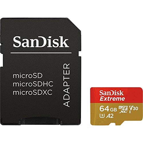 SanDisk Extreme 64 GB microSDXC Memory Card for Action Cameras and Drones with A2 App Performance up to 160 MB/s, Class 10, U3, V30 SanDisk Extreme 64 GB microSDXC Memory Card for Action Cameras and Drones with A2 App Performance up to 160 MB/s, Class 10, U3, V30 von SanDisk