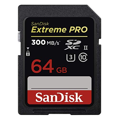 SanDisk Extreme PRO 64 GB SDXC-Speicherkarte bis zu 300 MB/Sek, UHS-II, Class 10, U3 von SanDisk