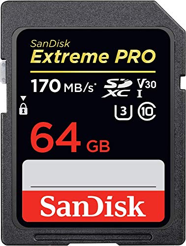 SanDisk Extreme PRO 64GB SDXC Memory Card up to 170MB/s, UHS-1, Class 10, U3, V30, Black SanDisk Extreme PRO 64GB SDXC Memory Card up to 170MB/s, UHS-1, Class 10, U3, V30, Black von SanDisk
