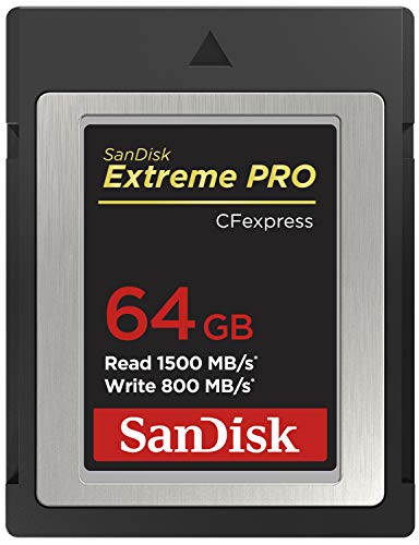 SanDisk Extreme PRO CFexpress Speicherkarte Typ B 64 GB (Lesegeschwindigkeiten bis 1500 MB/s, für RAW 4K-Video, XQD-Kompatibilität, RescuePro Deluxe Wiederherstellung Software) von SanDisk